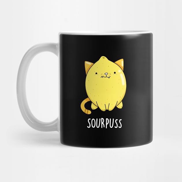 Sour Puss Cute Cat Lemon Pun by punnybone